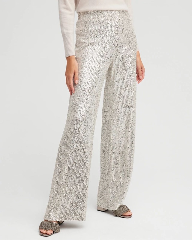 Black Label Sequin Wide Leg Pants - image 1